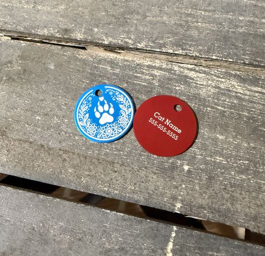 Cat Aluminum Pet ID Tag- USA Made- Taylor's Oldtown Farmhouse