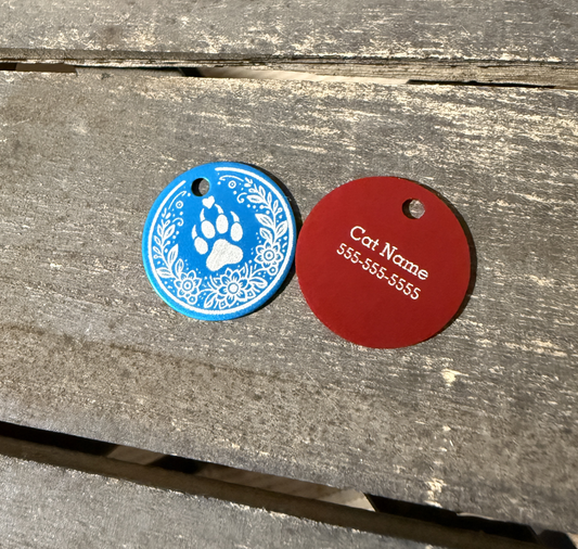 Cat Aluminum Pet ID Tag- USA Made- Taylor's Oldtown Farmhouse