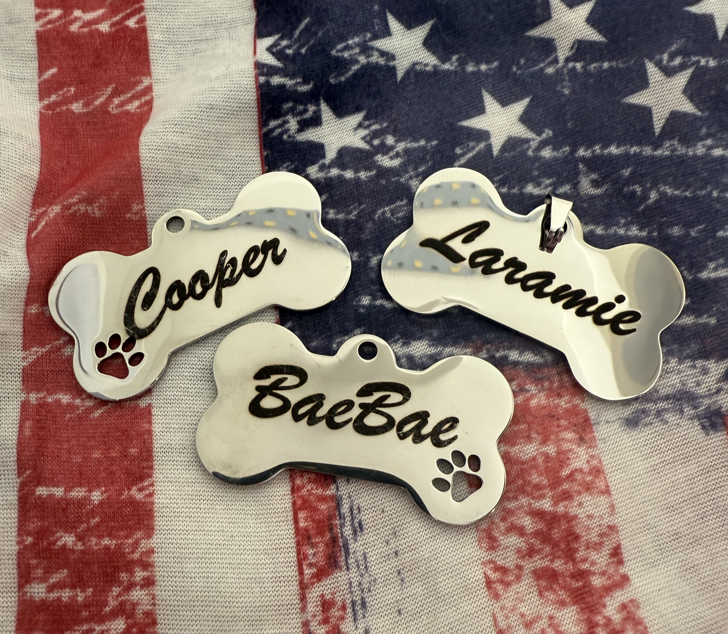 Personalized Stainless Steel Pet ID Tag - Custom Engraved Dog Tag - Made in USA