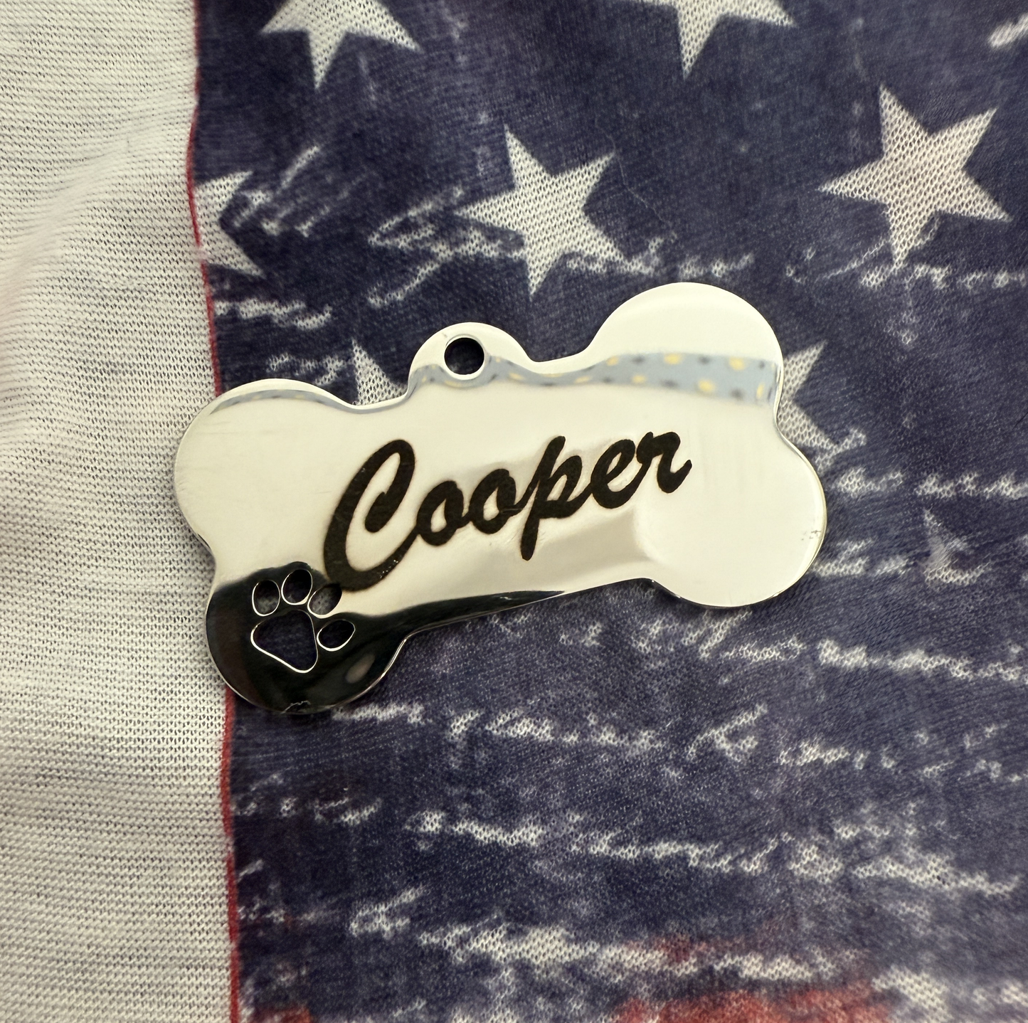 Personalized Stainless Steel Pet ID Tag - Custom Engraved Dog Tag - Made in USA