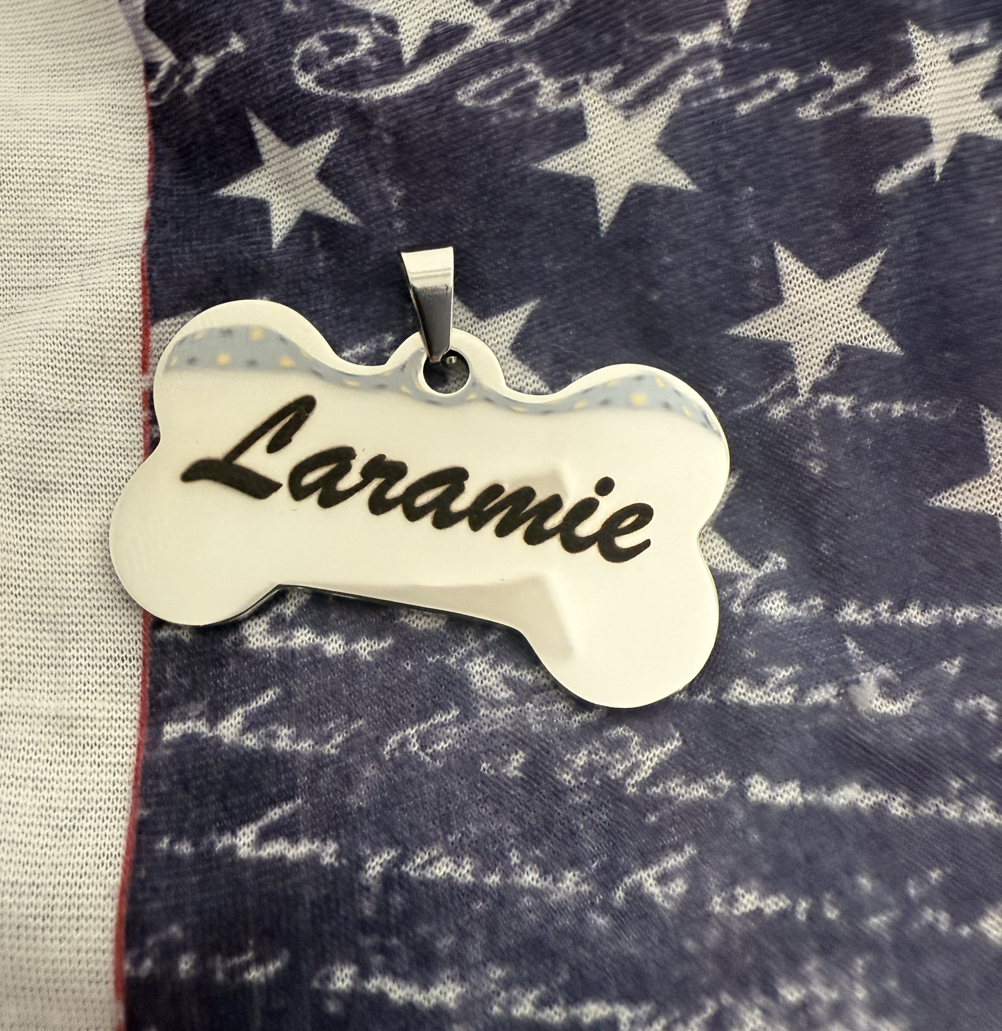 Personalized Stainless Steel Pet ID Tag - Custom Engraved Dog Tag - Made in USA
