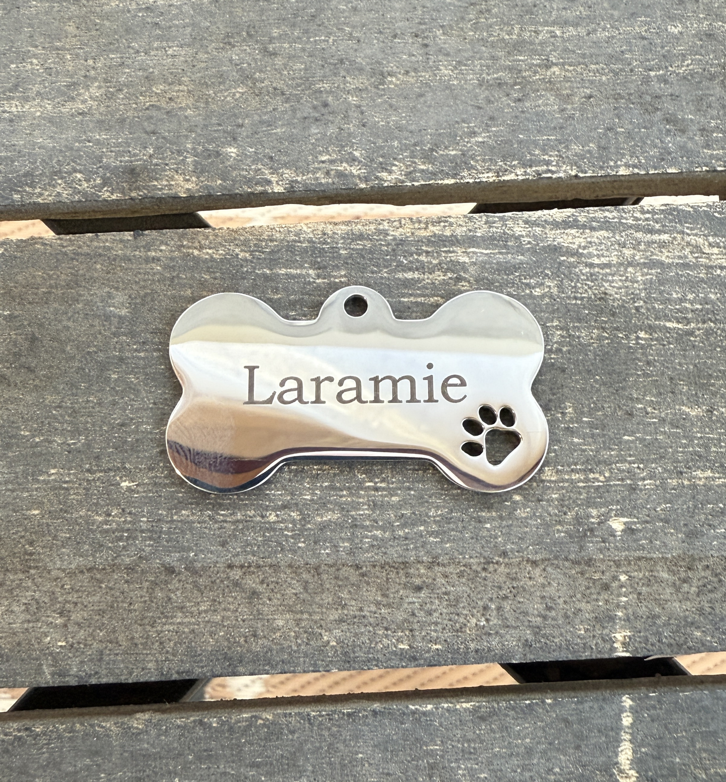 Personalized Stainless Steel Pet ID Tag - Custom Engraved Dog Tag - Made in USA