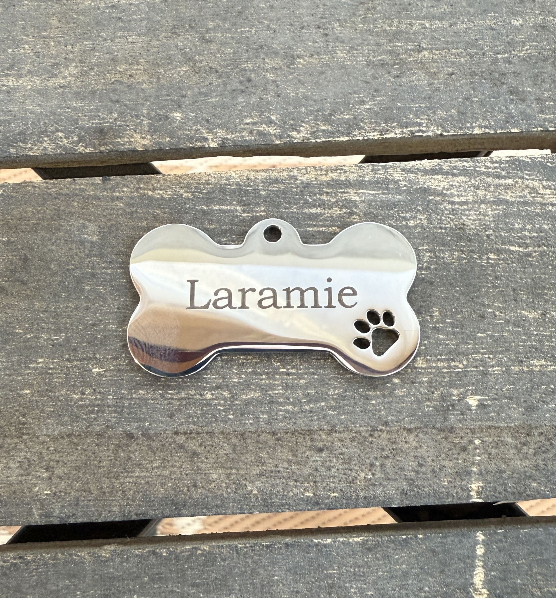 Personalized Stainless Steel Pet ID Tag - Custom Engraved Dog Tag - Made in USA