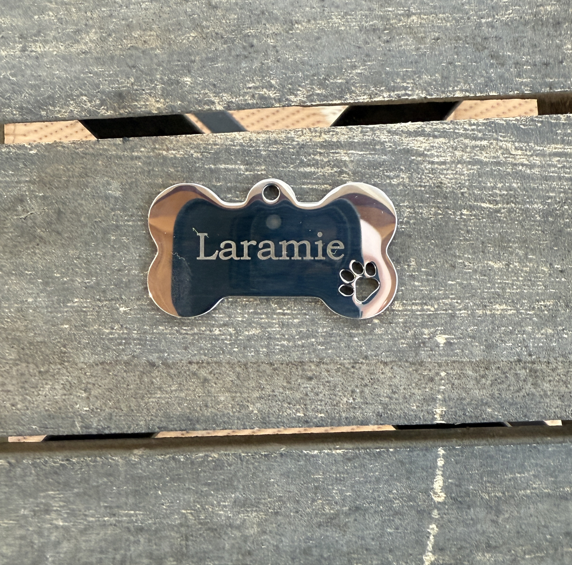 Personalized Stainless Steel Pet ID Tag - Custom Engraved Dog Tag - Made in USA
