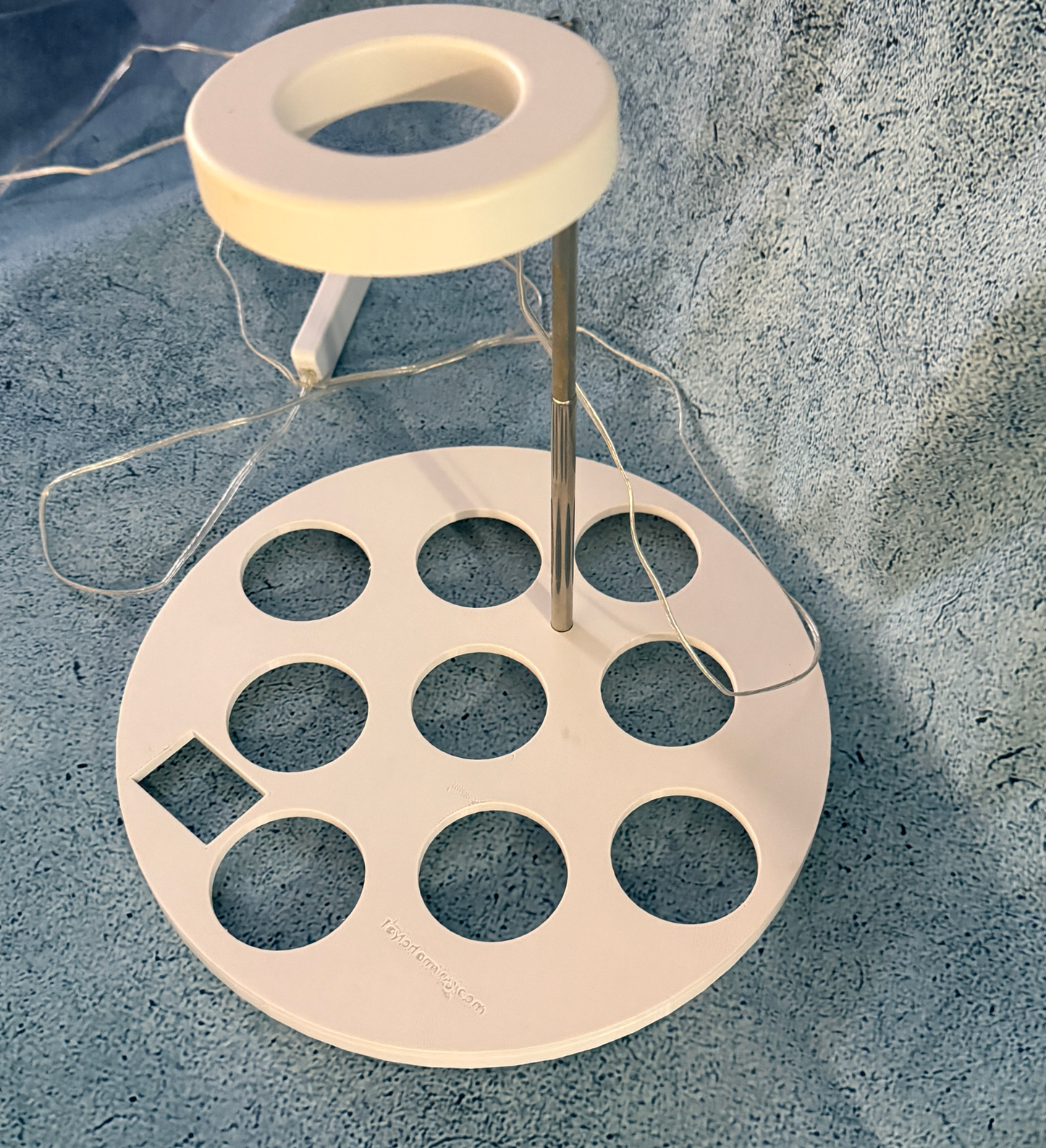 9-Hole Seeding Tray with grow light mount for 2.5 gallon buckets, durable and reusable seed-starting system