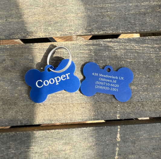 Engraved Aluminum Dog ID Tag - Personalized Pet Tag from Taylor's Oldtown Farmhouse
