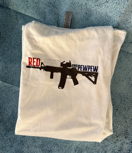 Red White and PewPew Tee -Taylor's oldtown Farmhouse