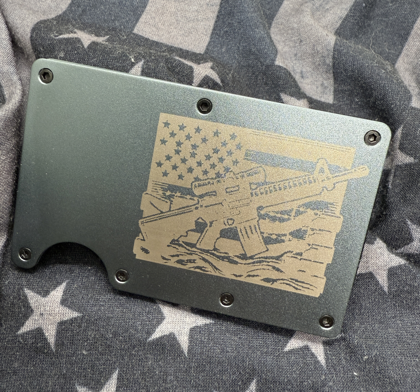 AR-15 Patriot RFID Blocking Slim Wallet with Money Clip